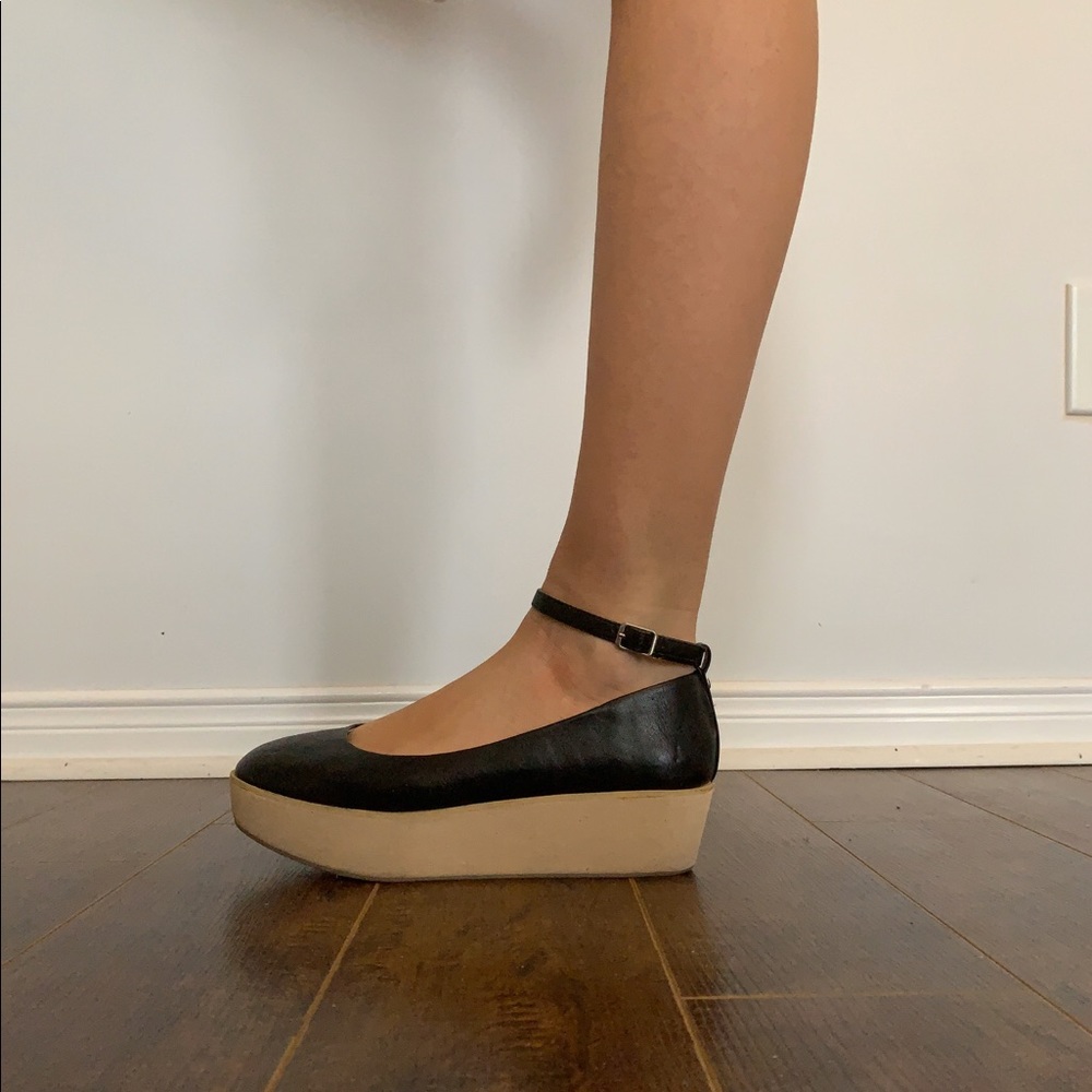 Black platform flats